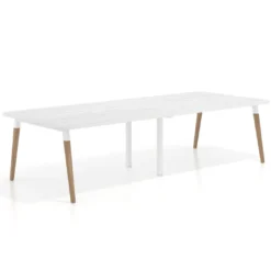 Mesa para reuniones Arki doble con fondo 126 cm, coworking, sobre curvo