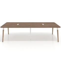 Mesa para reuniones Arki doble con fondo 126 cm, coworking, sobre curvo
