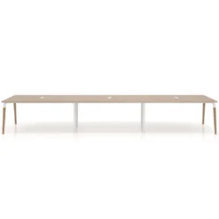 Mesa para reuniones Arki triple con fondo 126 cm, coworking, sobre recto