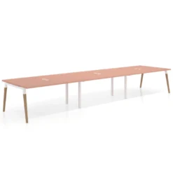 Mesa para reuniones Arki triple con fondo 126 cm, coworking, sobre recto