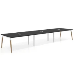Mesa para reuniones Arki triple con fondo 126 cm, coworking, sobre recto