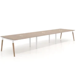 Mesa para reuniones Arki triple con fondo 126 cm, coworking, sobre recto