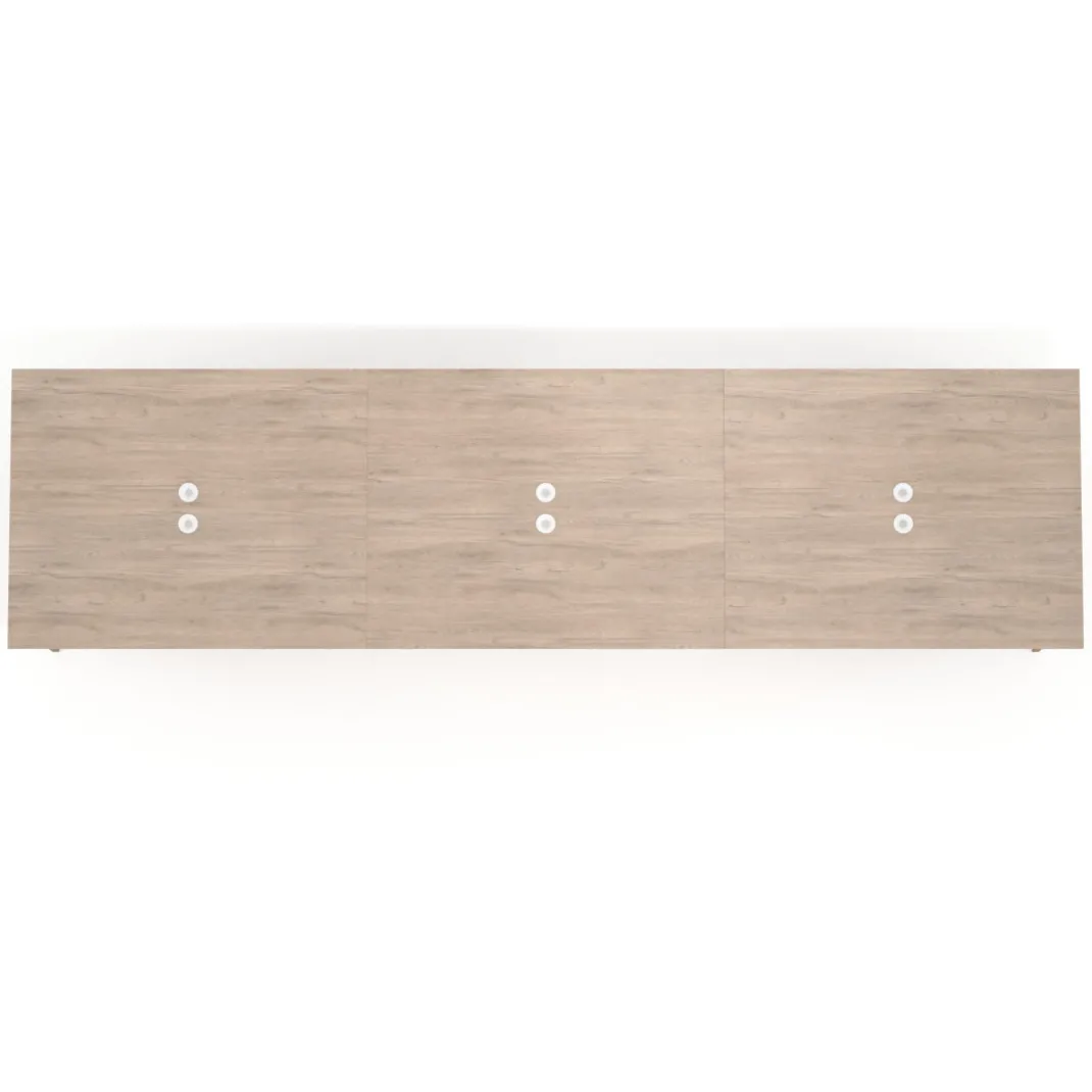 Mesa para reuniones Arki triple con fondo 126 cm, coworking, sobre recto