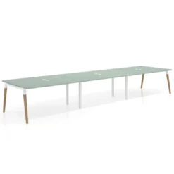 Mesa para reuniones Arki triple con fondo 126 cm, coworking, sobre recto