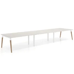 Mesa para reuniones Arki triple con fondo 126 cm, coworking, sobre recto