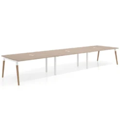 Mesa para reuniones Arki triple con fondo 126 cm, coworking, sobre recto