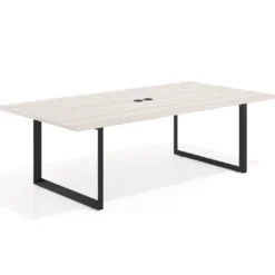 Mesa para reuniones rectangular fondo 126 cm, estructura negra