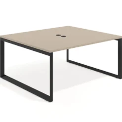 Mesa para reuniones rectangular fondo 142 cm, estructura negra
