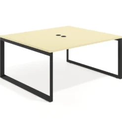 Mesa para reuniones rectangular fondo 142 cm, estructura negra