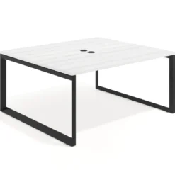 Mesa para reuniones rectangular fondo 142 cm, estructura negra