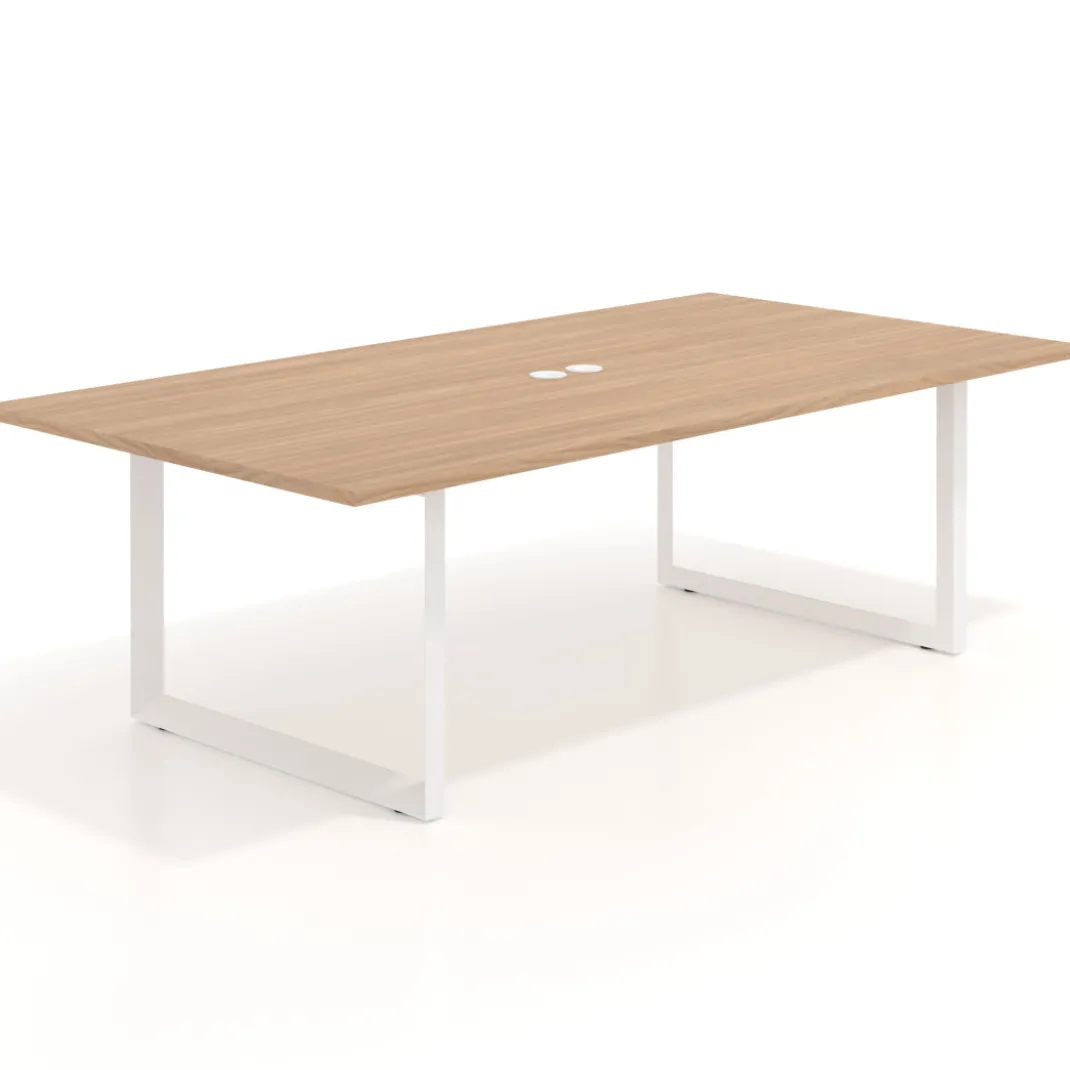 Mesa para reuniones rectangular fondo 126 cm, estructura blanca