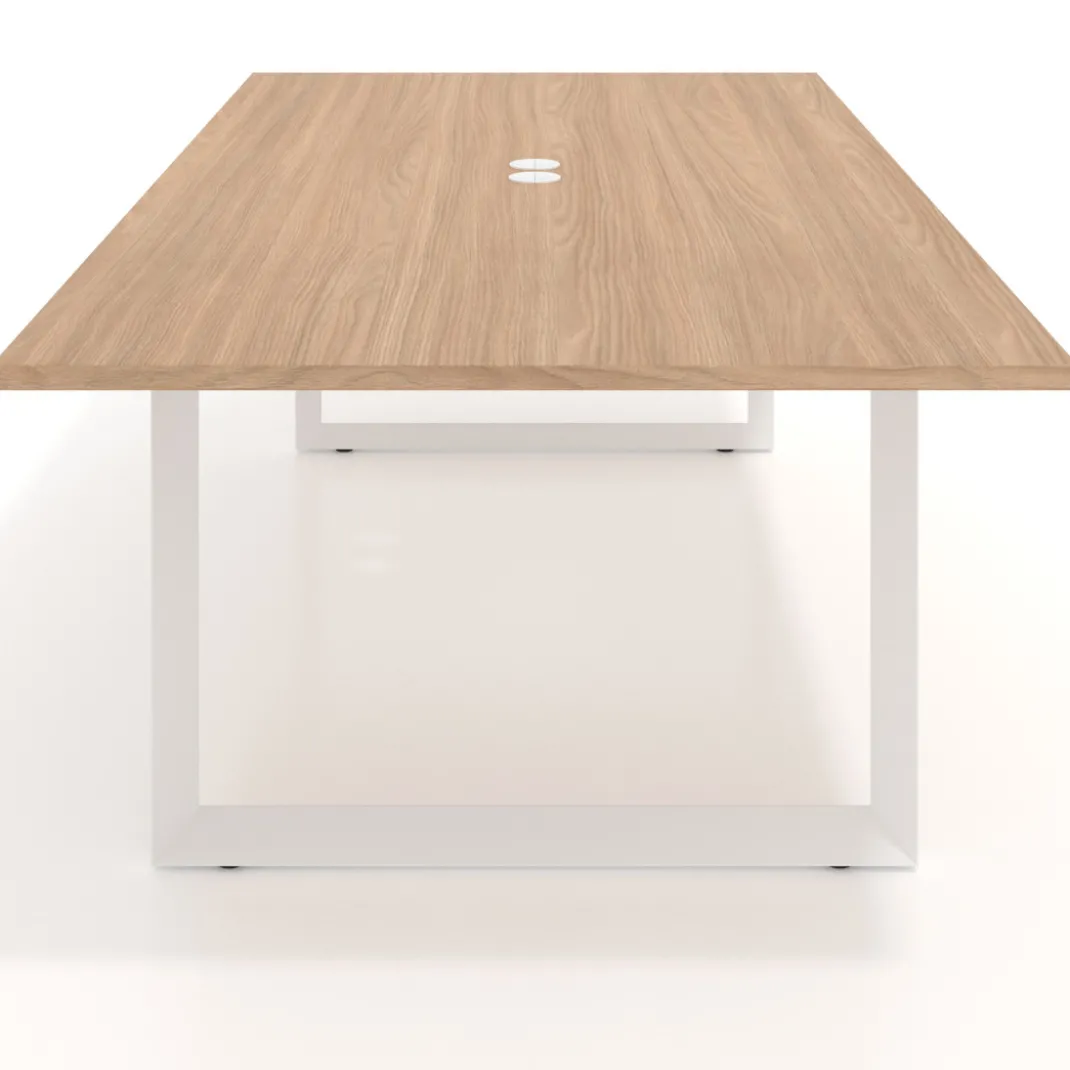 Mesa para reuniones rectangular fondo 126 cm, estructura blanca