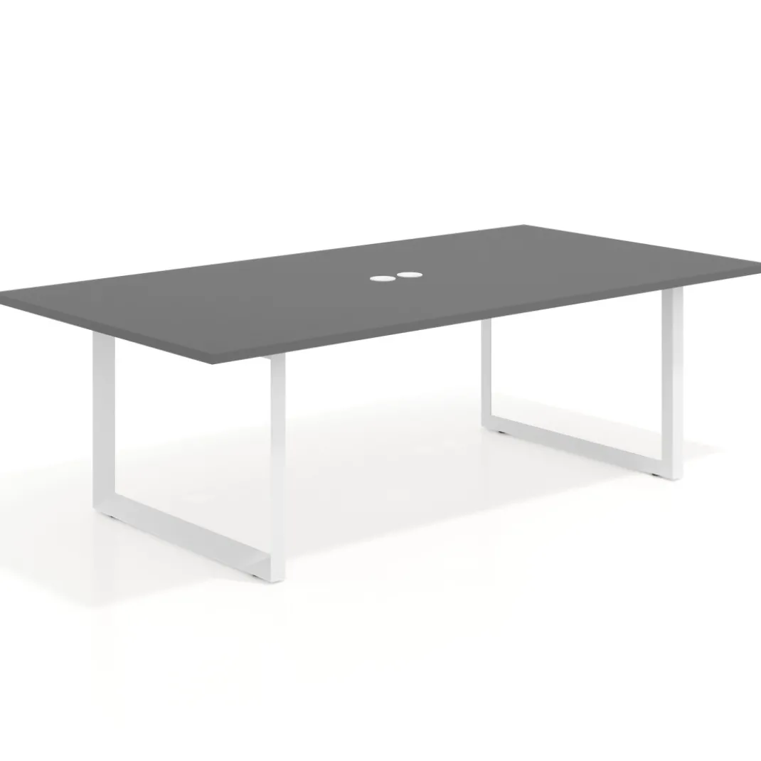 Mesa para reuniones rectangular fondo 126 cm, estructura blanca