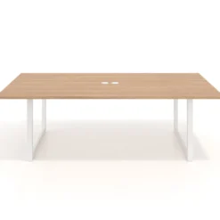 Mesa para reuniones rectangular fondo 126 cm, estructura blanca