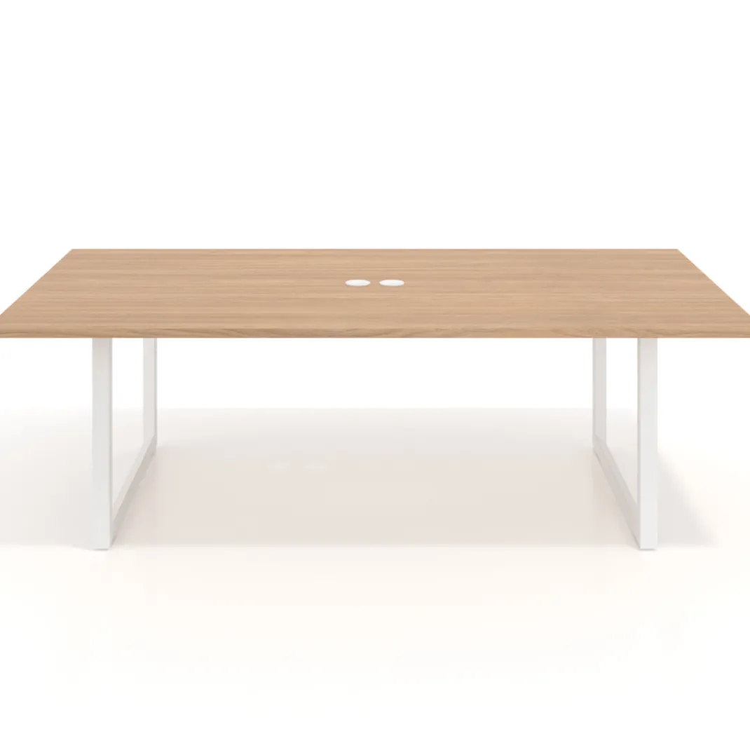 Mesa para reuniones rectangular fondo 126 cm, estructura blanca
