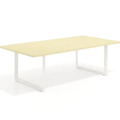 Mesa para reuniones rectangular fondo 126 cm, estructura blanca
