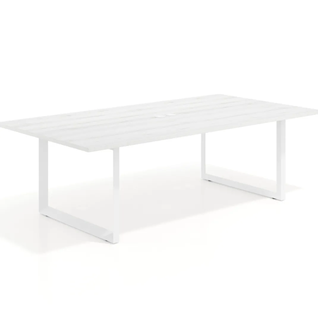 Mesa para reuniones rectangular fondo 126 cm, estructura blanca