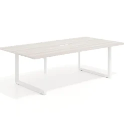 Mesa para reuniones rectangular fondo 126 cm, estructura blanca