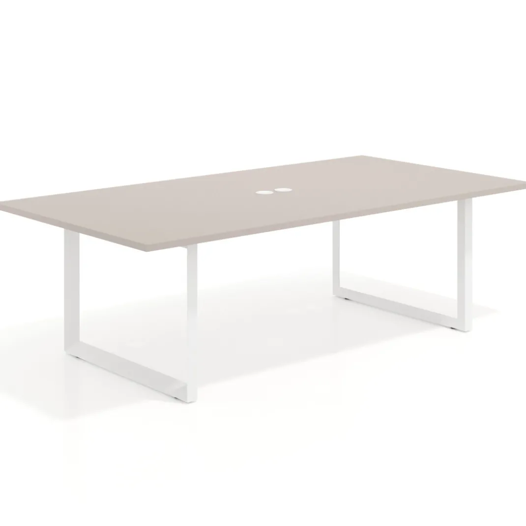 Mesa para reuniones rectangular fondo 126 cm, estructura blanca