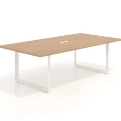 Mesa para reuniones rectangular fondo 126 cm, estructura blanca