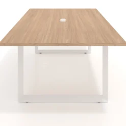 Mesa para reuniones rectangular fondo 126 cm, estructura blanca