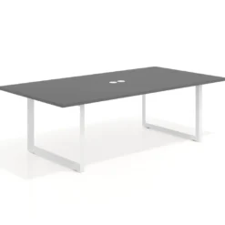 Mesa para reuniones rectangular fondo 126 cm, estructura blanca