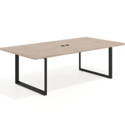 Mesa para reuniones rectangular fondo 126 cm, estructura negra