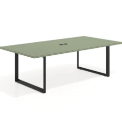 Mesa para reuniones rectangular fondo 126 cm, estructura negra