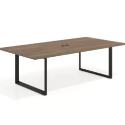 Mesa para reuniones rectangular fondo 126 cm, estructura negra