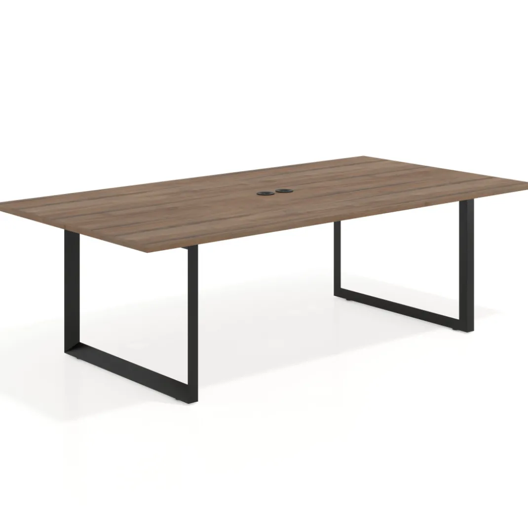 Mesa para reuniones rectangular fondo 126 cm, estructura negra