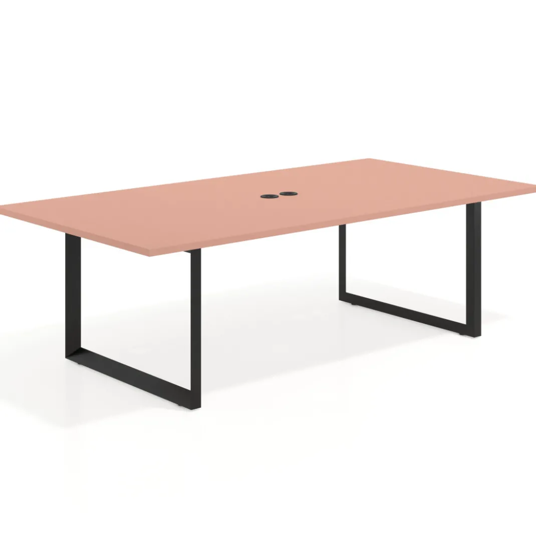 Mesa para reuniones rectangular fondo 126 cm, estructura negra