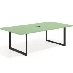 Mesa para reuniones rectangular fondo 126 cm, estructura negra