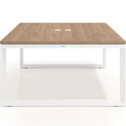 Mesa para reuniones rectangular fondo 142 cm, estructura blanca