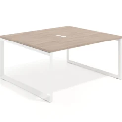 Mesa para reuniones rectangular fondo 142 cm, estructura blanca