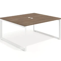 Mesa para reuniones rectangular fondo 142 cm, estructura blanca