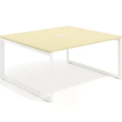 Mesa para reuniones rectangular fondo 142 cm, estructura blanca