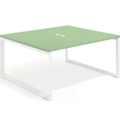 Mesa para reuniones rectangular fondo 142 cm, estructura blanca