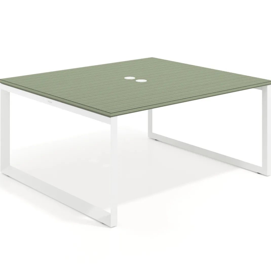 Mesa para reuniones rectangular fondo 142 cm, estructura blanca