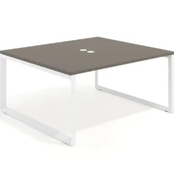 Mesa para reuniones rectangular fondo 142 cm, estructura blanca