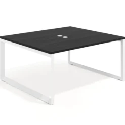 Mesa para reuniones rectangular fondo 142 cm, estructura blanca