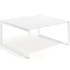 Mesa para reuniones rectangular fondo 142 cm, estructura blanca