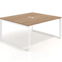 Mesa para reuniones rectangular fondo 142 cm, estructura blanca