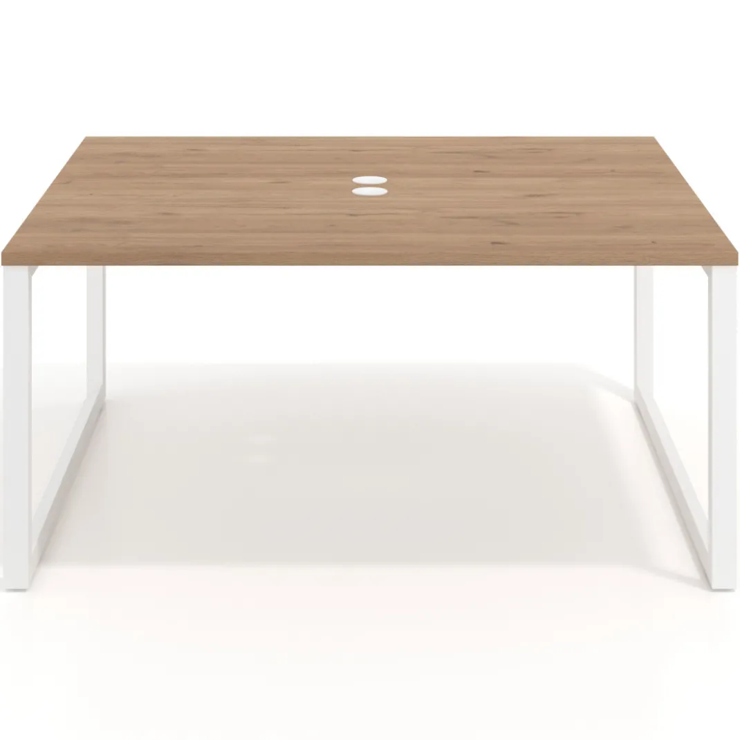 Mesa para reuniones rectangular fondo 142 cm, estructura blanca