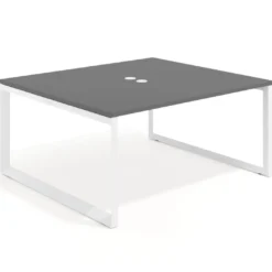 Mesa para reuniones rectangular fondo 142 cm, estructura blanca