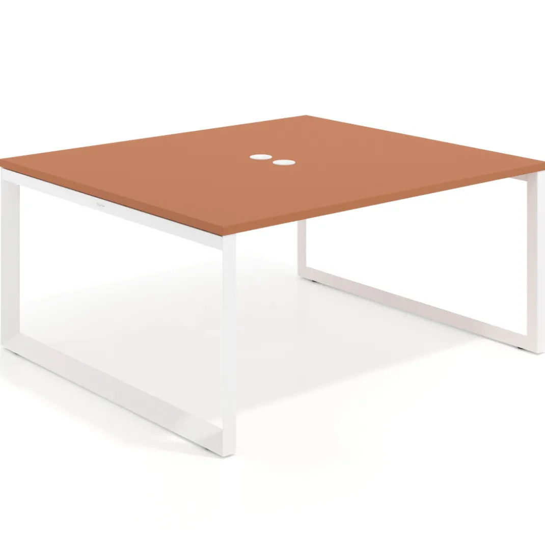 Mesa para reuniones rectangular fondo 142 cm, estructura blanca