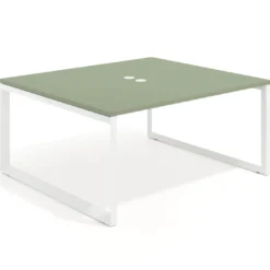 Mesa para reuniones rectangular fondo 142 cm, estructura blanca