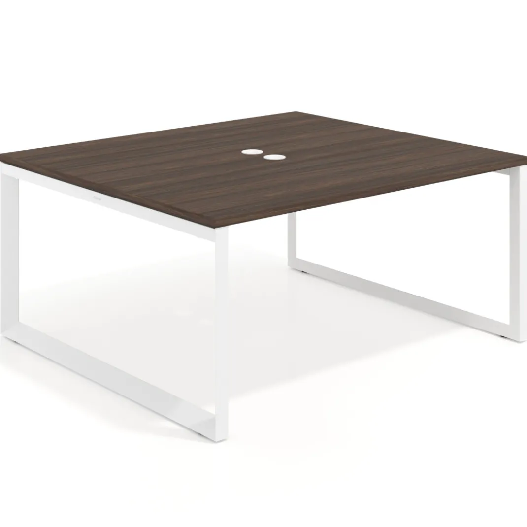 Mesa para reuniones rectangular fondo 142 cm, estructura blanca