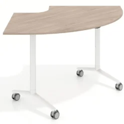 Mesa plegable pivot corner, estructura blanco, canto 16cm