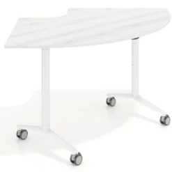 Mesa plegable pivot corner, estructura blanco, canto 16cm