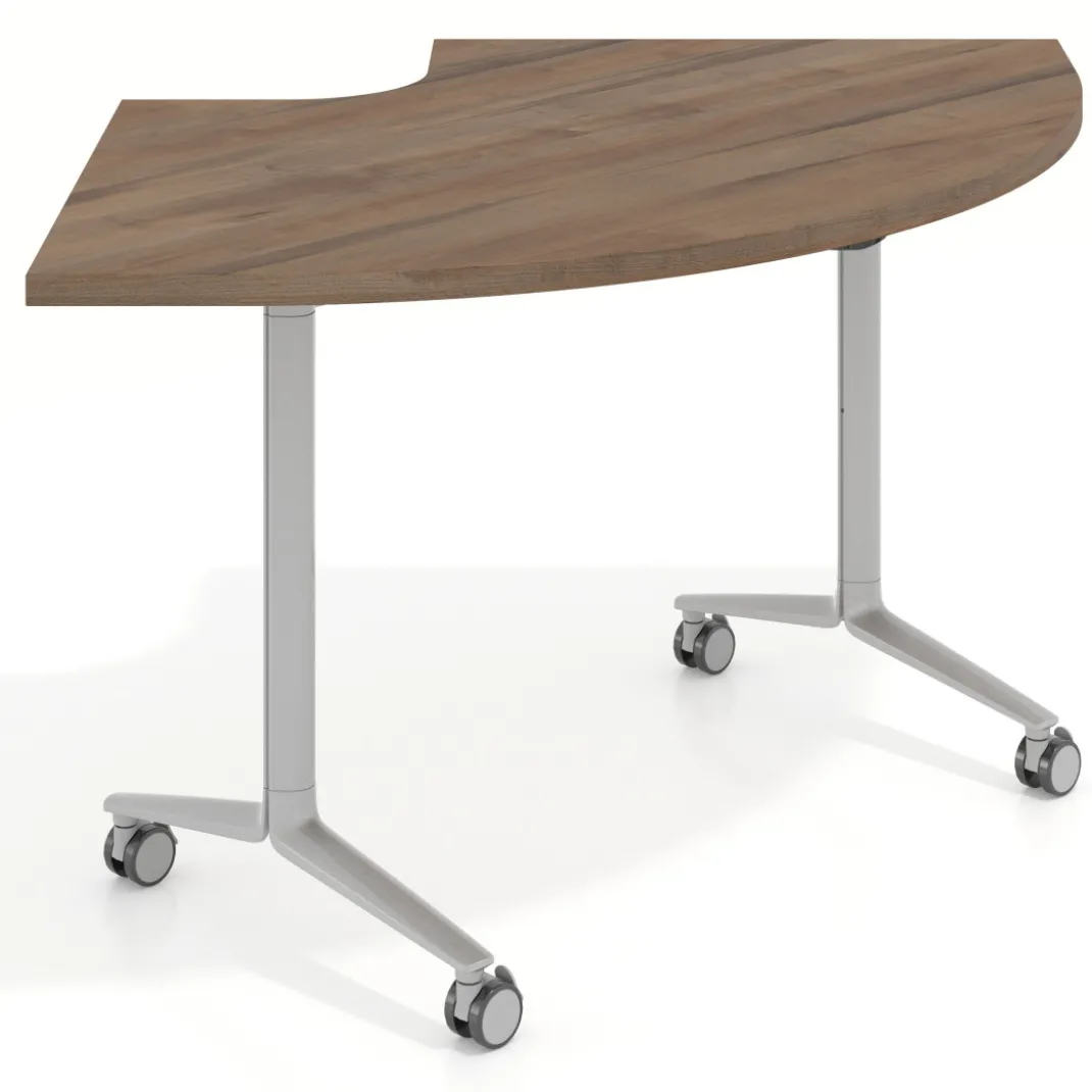 Mesa plegable pivot corner, estructura aluminio, canto 30cm